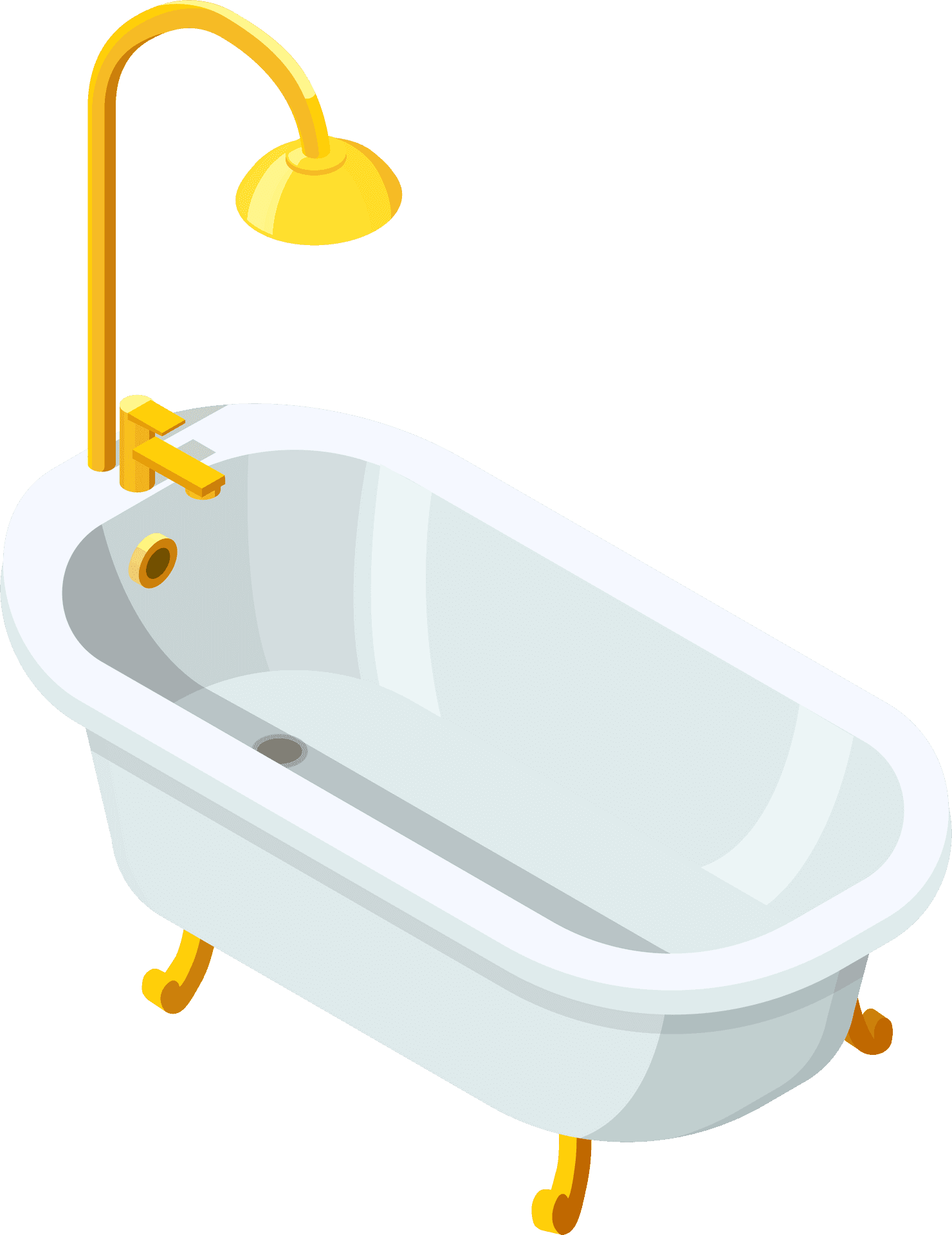 Classic Clawfoot Bathtub Illustration PNG Image