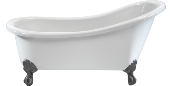 Classic Clawfoot Bathtub PNG Image