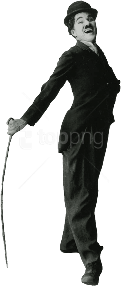 Classic Comedianwith Caneand Bowler Hat PNG Image