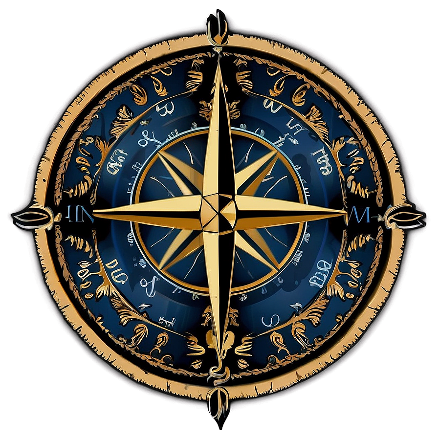 Classic Compass Rose Representation Png Art55 PNG Image