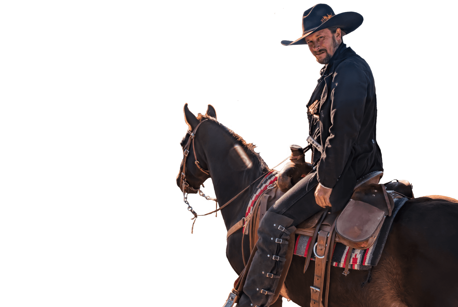 Classic Cowboyon Horseback PNG Image