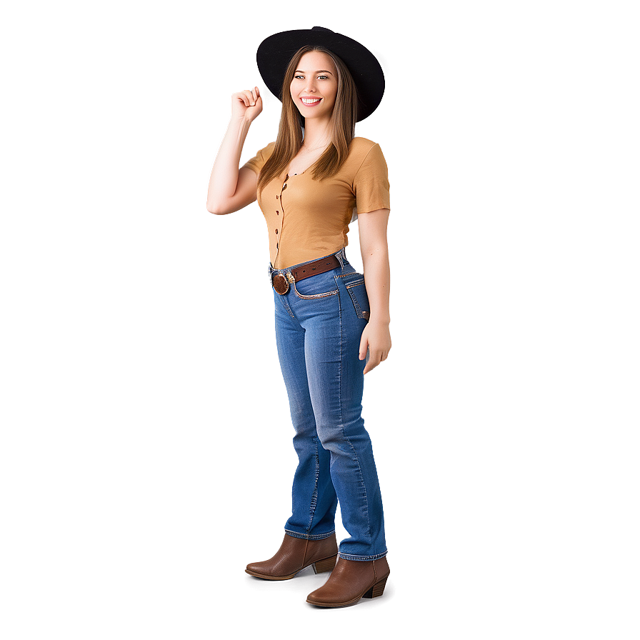 Classic Cowgirl Pose Png Ecx62 PNG Image