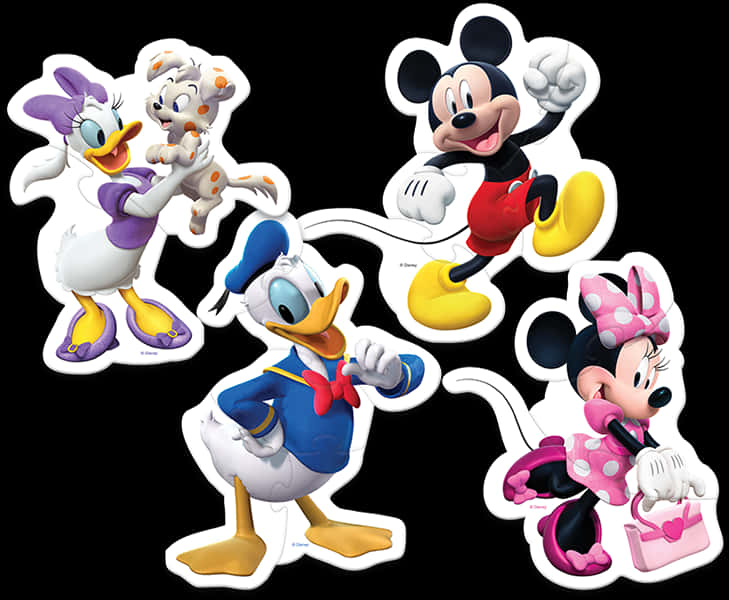 Classic Disney Characters Collage PNG Image