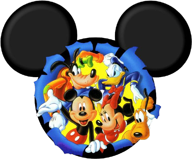 Classic Disney Characters Mickey Ears Logo PNG Image