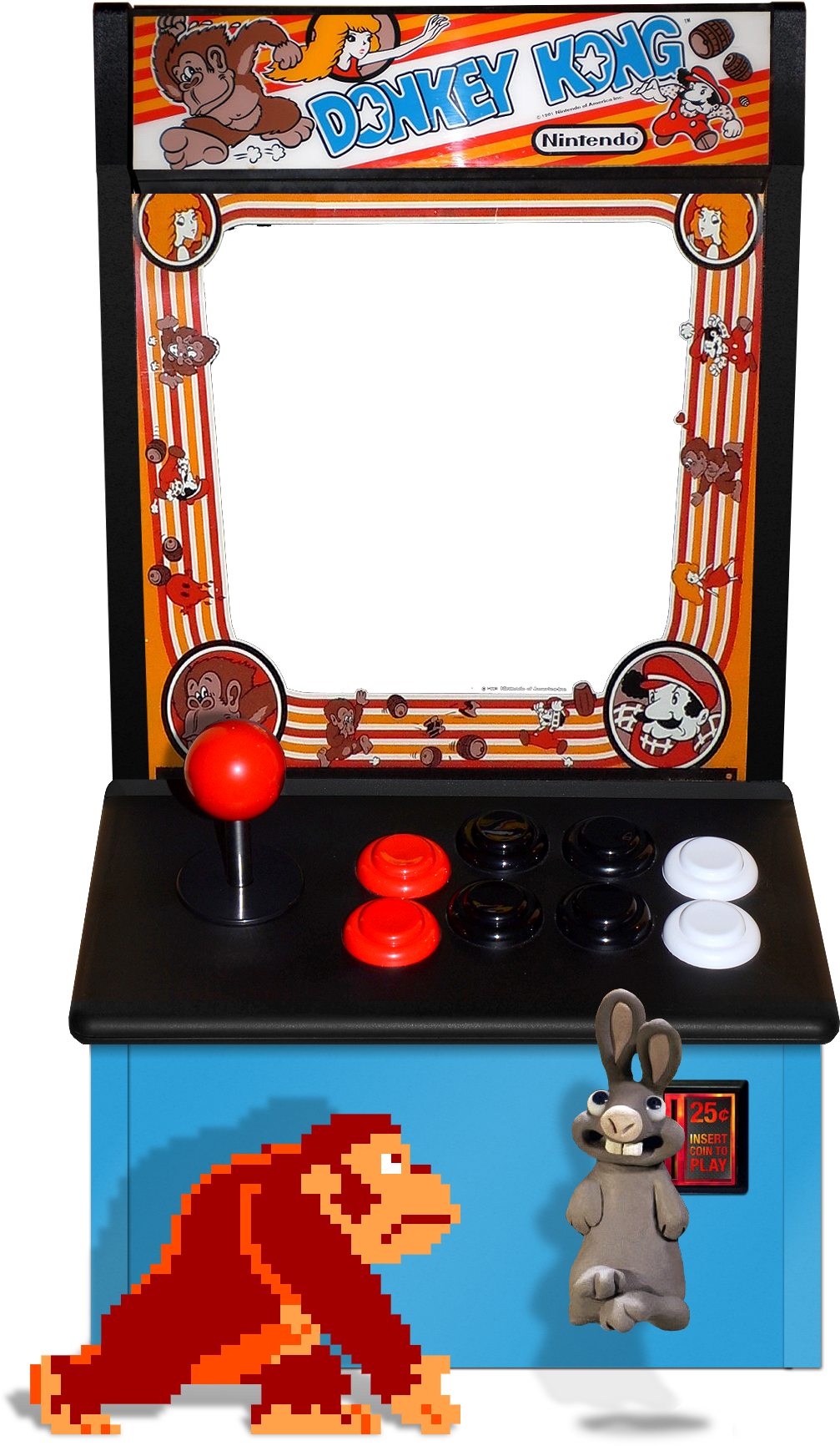 Classic Donkey Kong Arcade Machine PNG Image