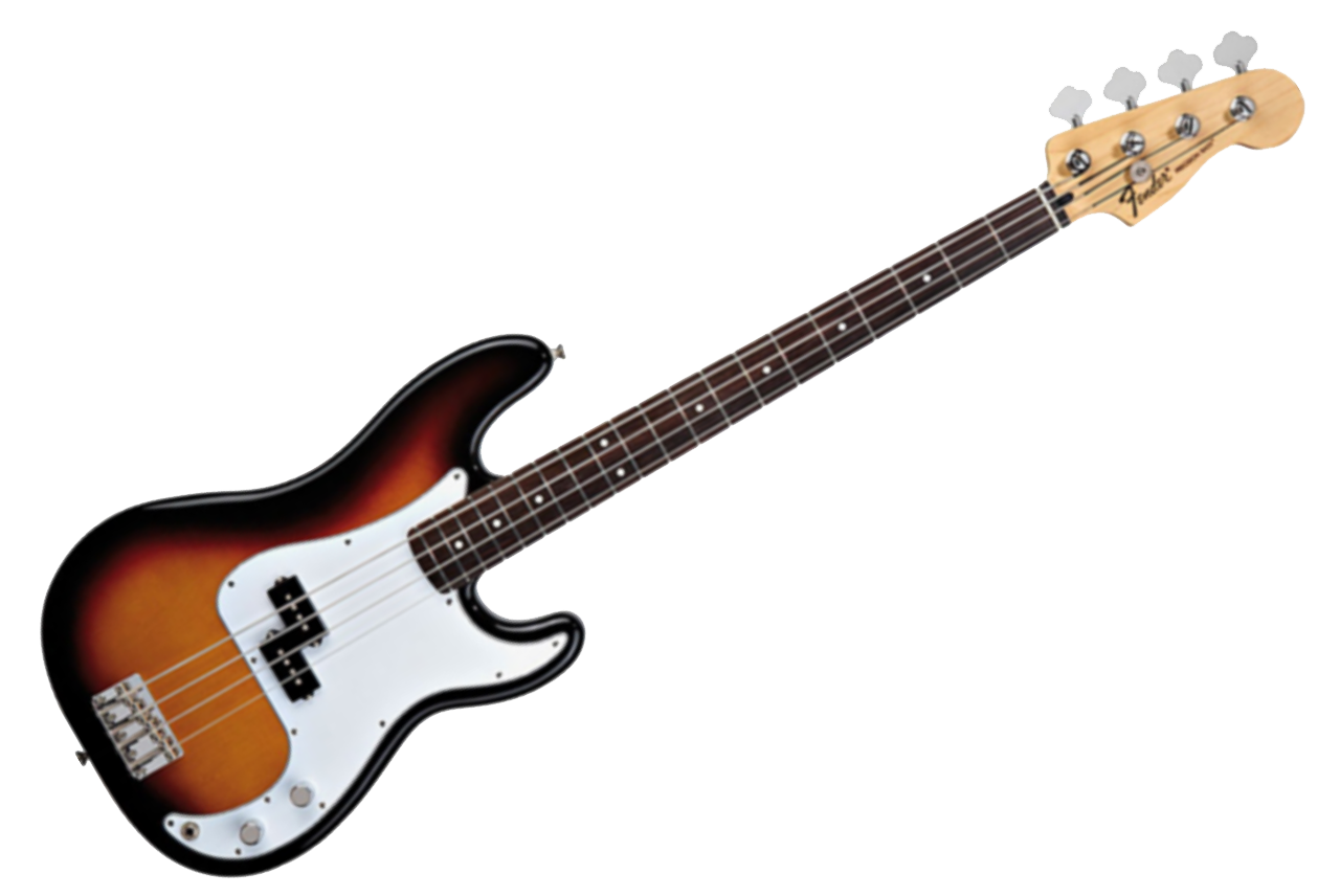 Classic Electric Bass Guitar Sunburst PNG Image