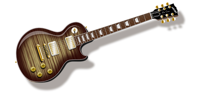 Classic Electric Guitaron Black PNG Image