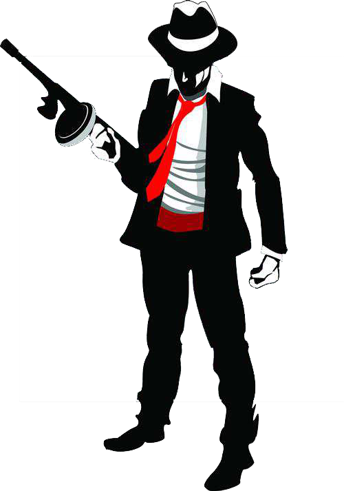 Classic Gangster Cartoon Character PNG Image