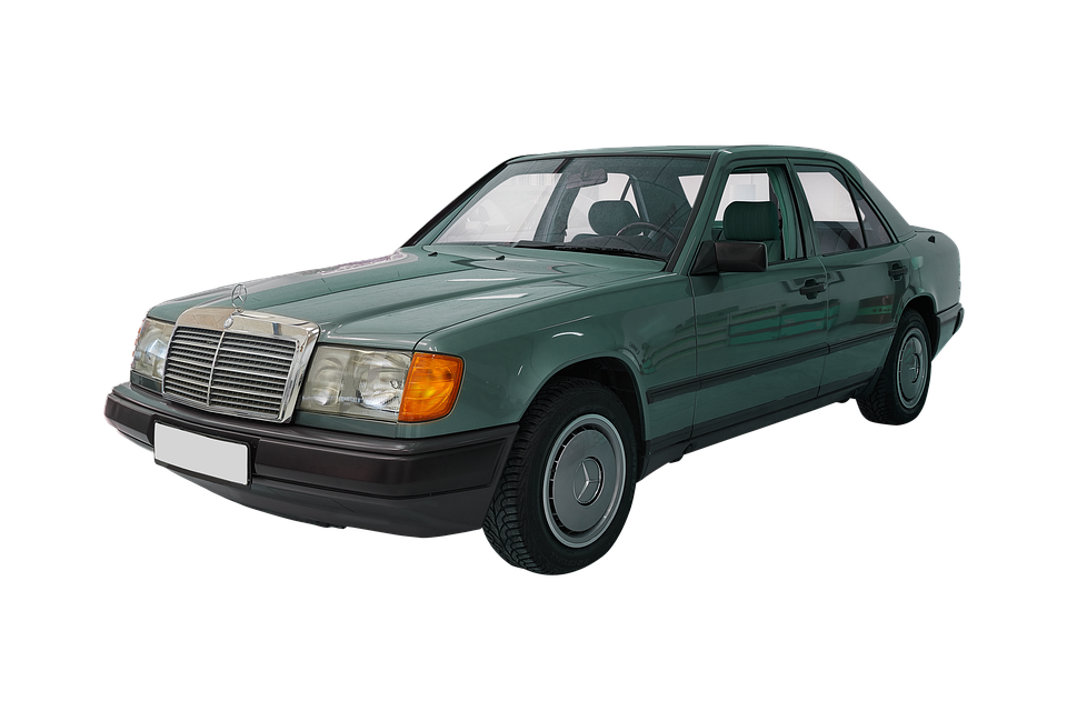 Classic Green Sedan Car PNG Image