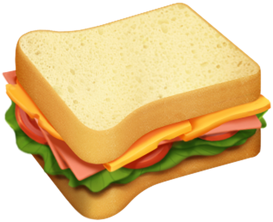 Classic Ham Cheese Sandwich Illustration PNG Image