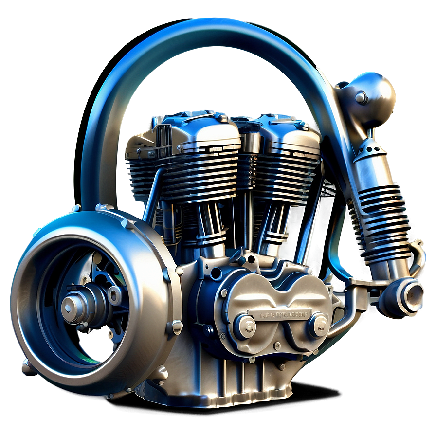 Classic Harley Engine Blueprint Png 06252024 PNG Image