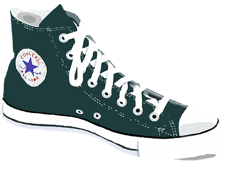 Classic High Top Sneaker Illustration PNG Image