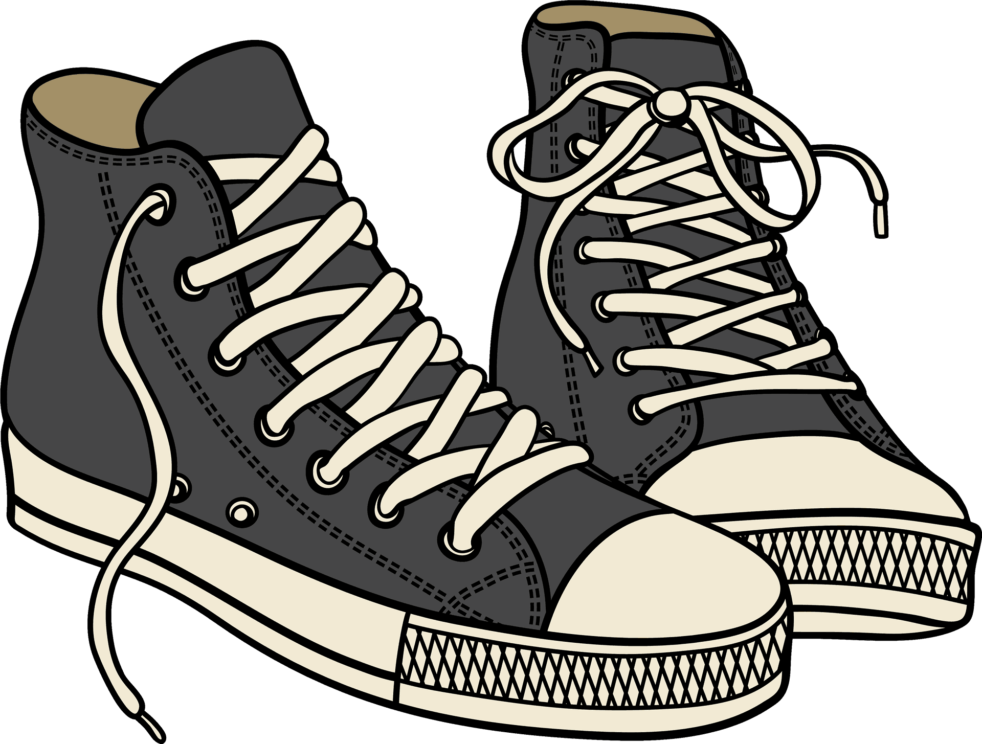 Classic High Top Sneakers Illustration PNG Image