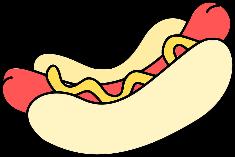 Classic Hot Dog Cartoon Illustration PNG Image