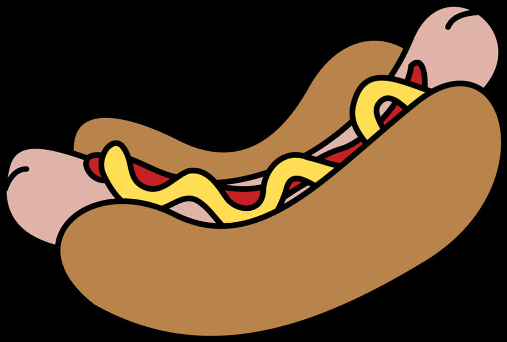 Classic Hot Dog Cartoon Illustration PNG Image