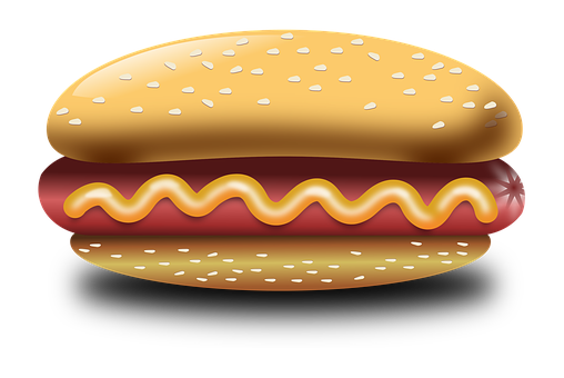 Classic Hotdog Illustration PNG Image