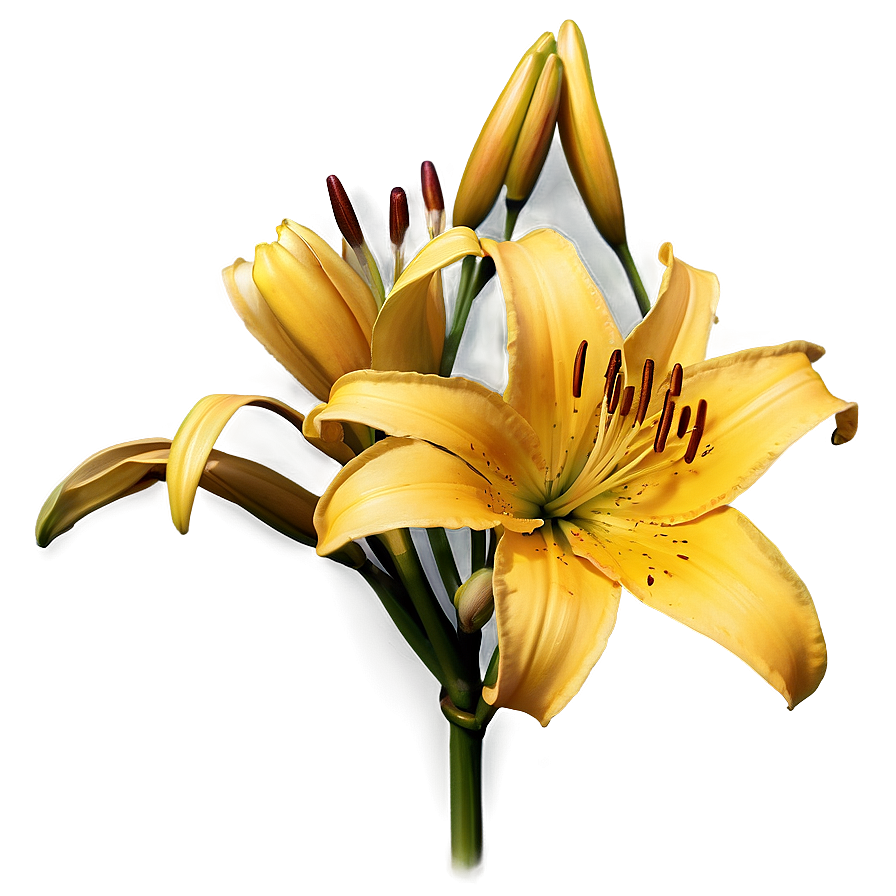 Classic Lilies Sketch Png Qkx48 PNG Image