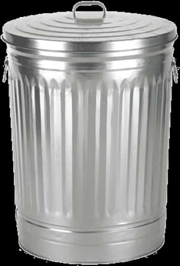 Classic Metal Trash Can PNG Image