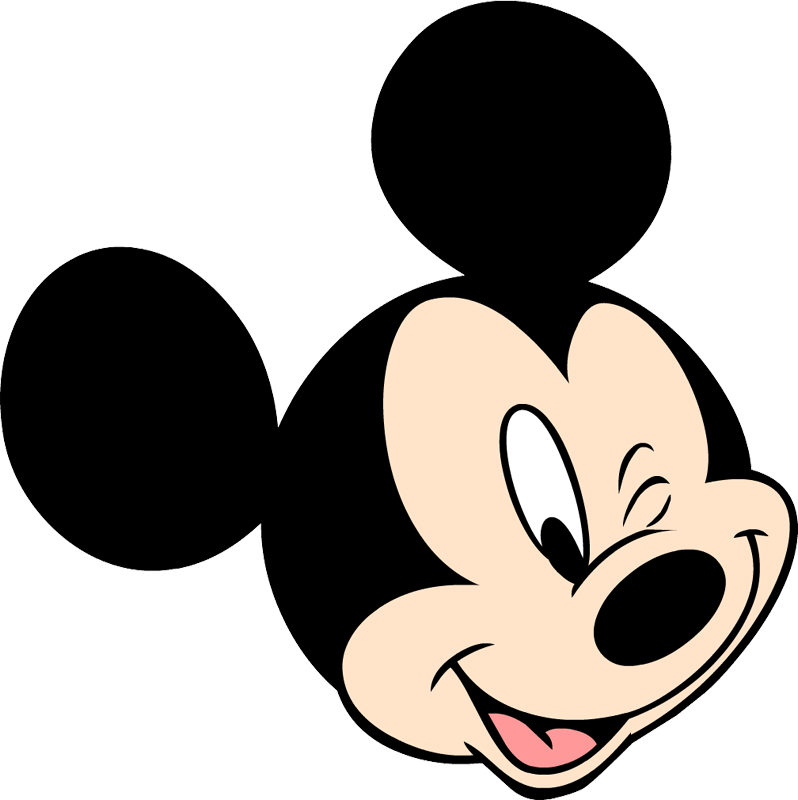 Classic Mickey Mouse Face Graphic PNG Image