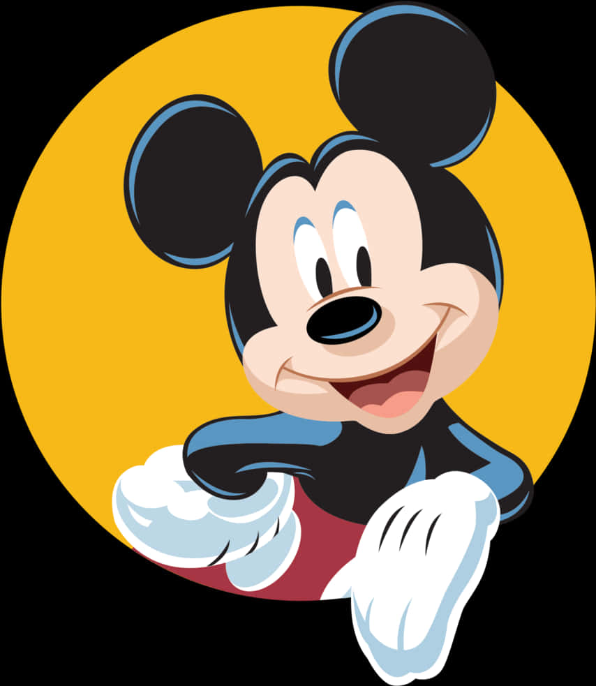 Classic Mickey Mouse Portrait PNG Image