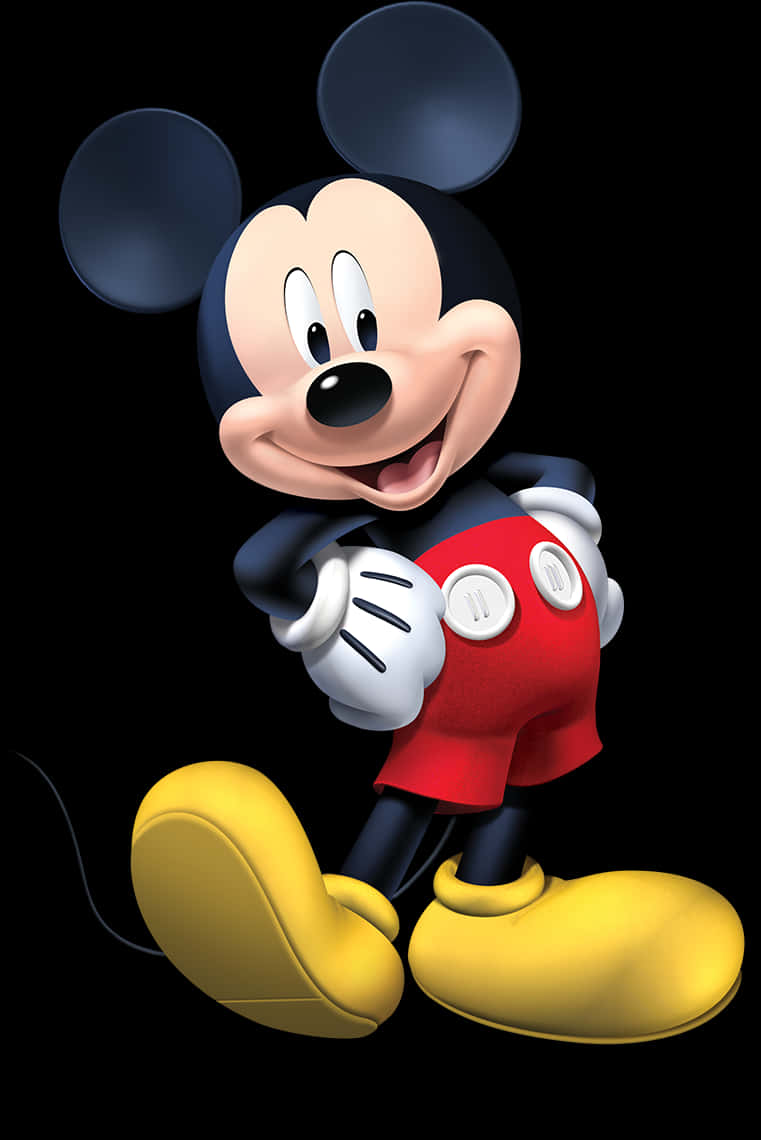 Classic Mickey Mouse Pose PNG Image