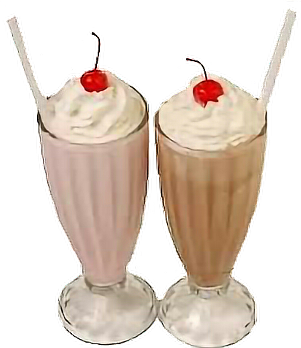 Classic Milkshakeswith Cherries PNG Image