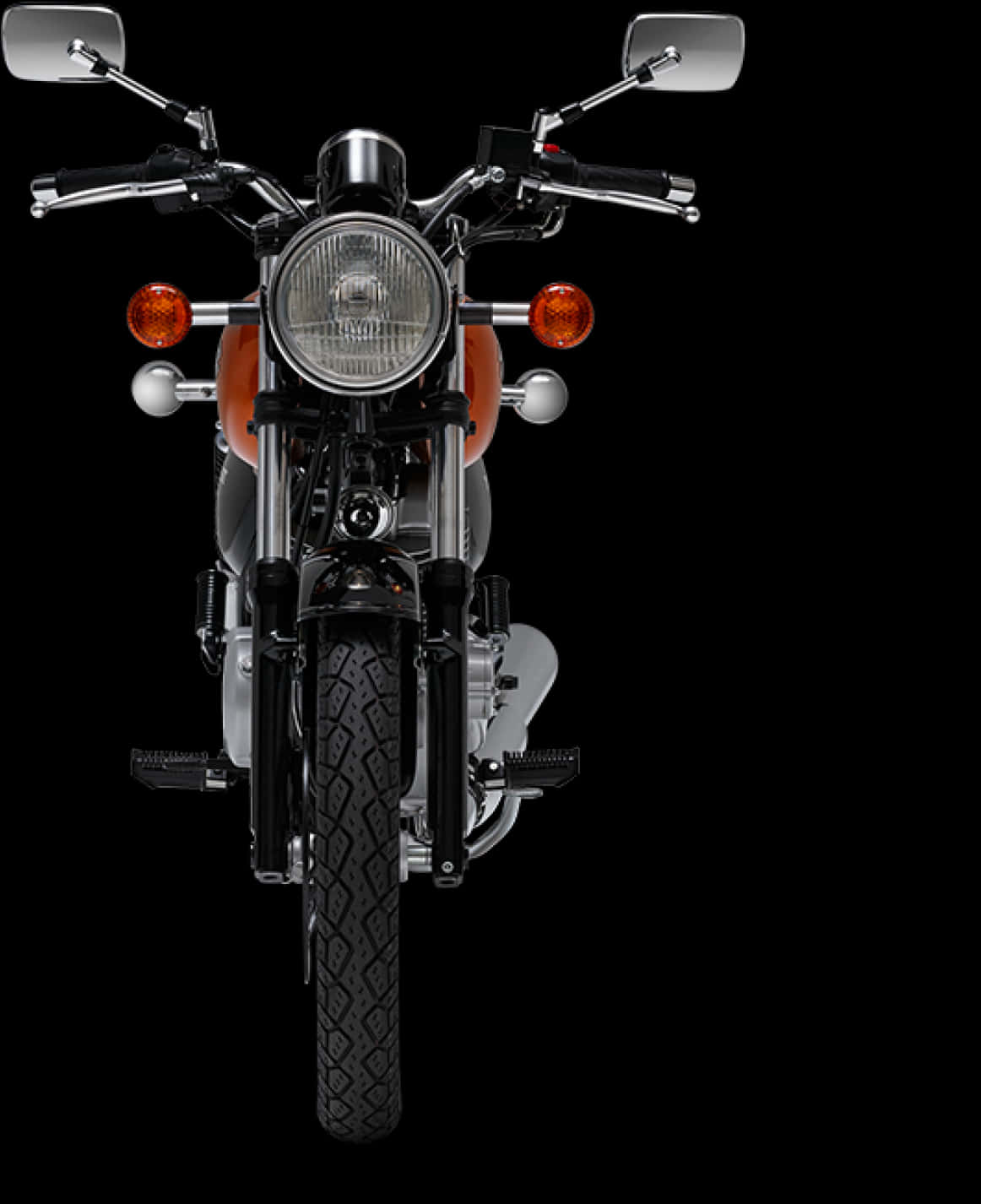 Classic Motorcycle Front View PNG Image