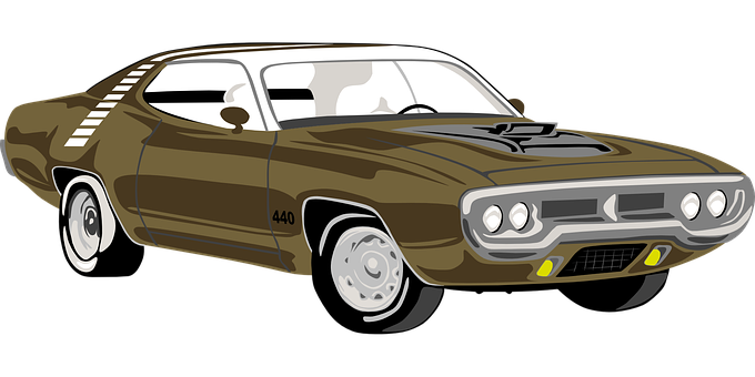 Classic Muscle Car Illustration PNG Image