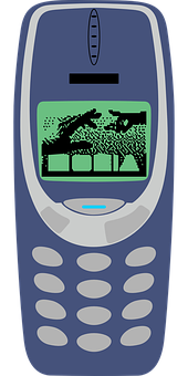 Classic Nokia Phone With Snake Game PNG Image