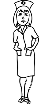 Classic Nurse Cartoon Illustration PNG Image