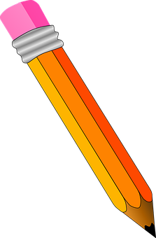 Classic Orange Pencil Illustration PNG Image