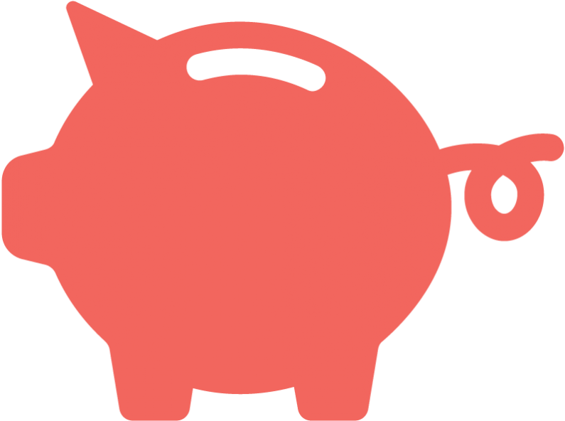 Classic Pink Piggy Bank Icon PNG Image