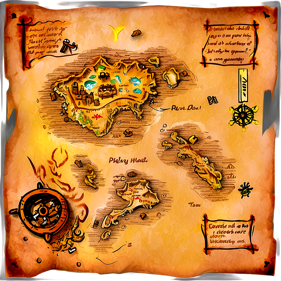 Classic Pirate Treasure Map Png Hsd56 PNG Image