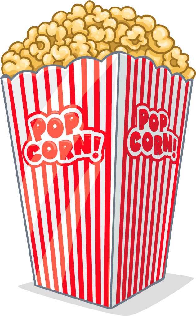 Classic Popcorn Box Illustration PNG Image