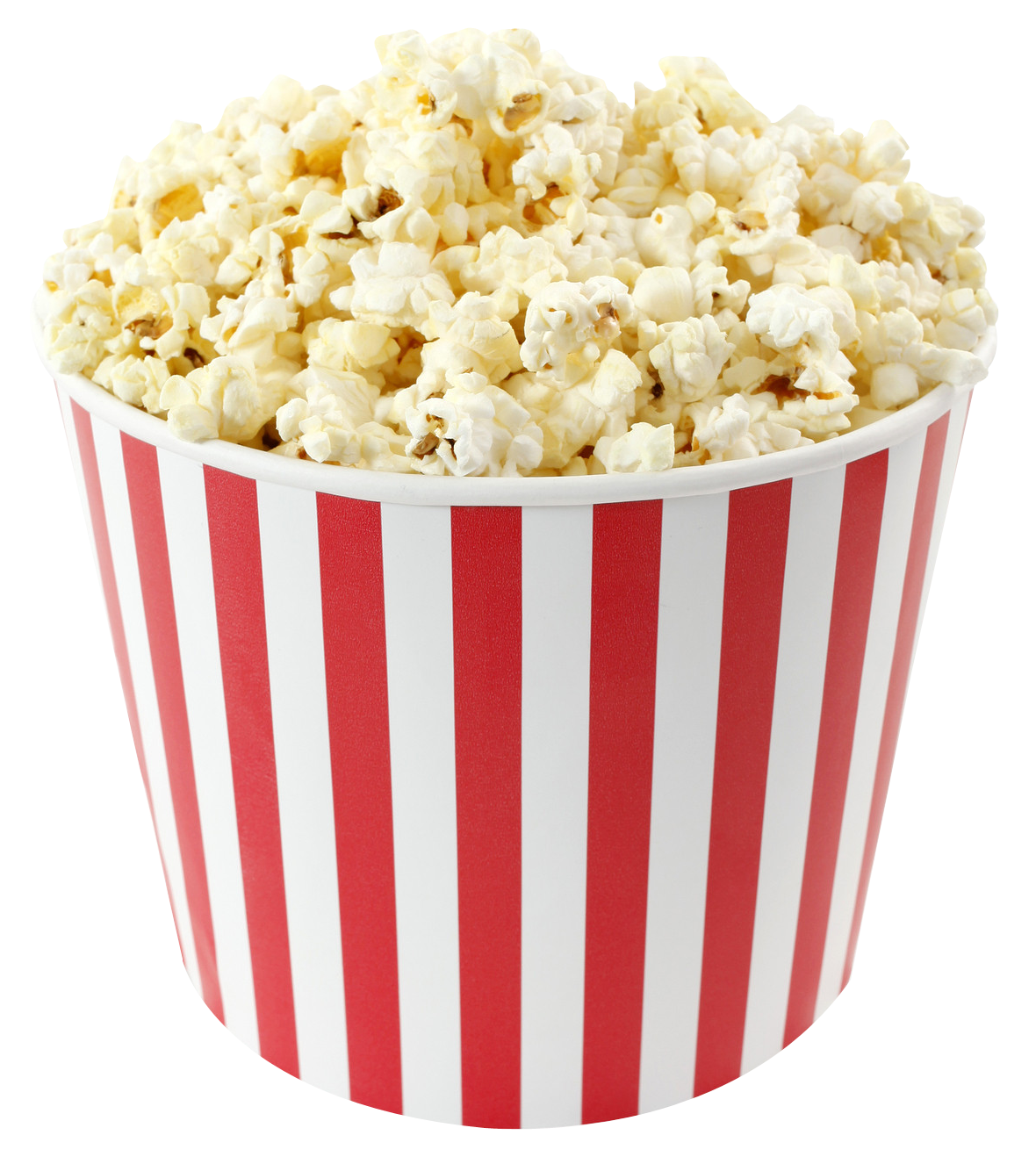 Classic Popcorn Bucket Full PNG Image