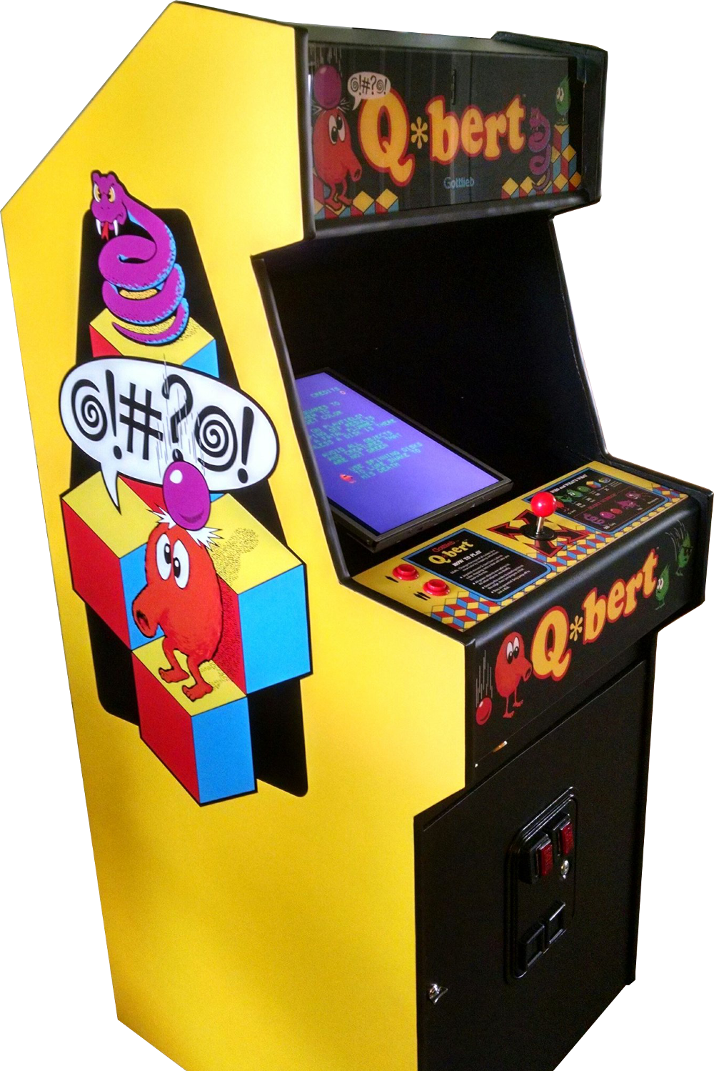 Classic Qbert Arcade Machine PNG Image