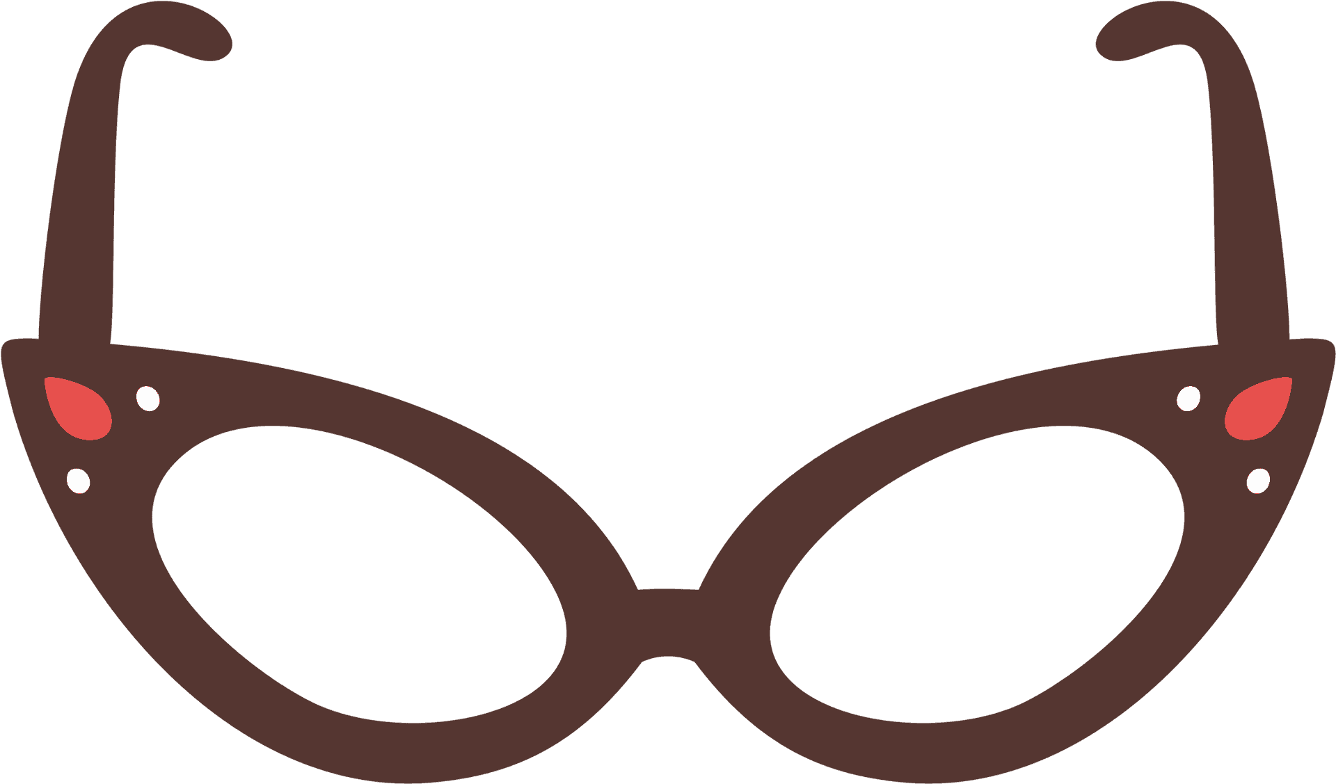 Classic Red Detail Eyeglasses PNG Image