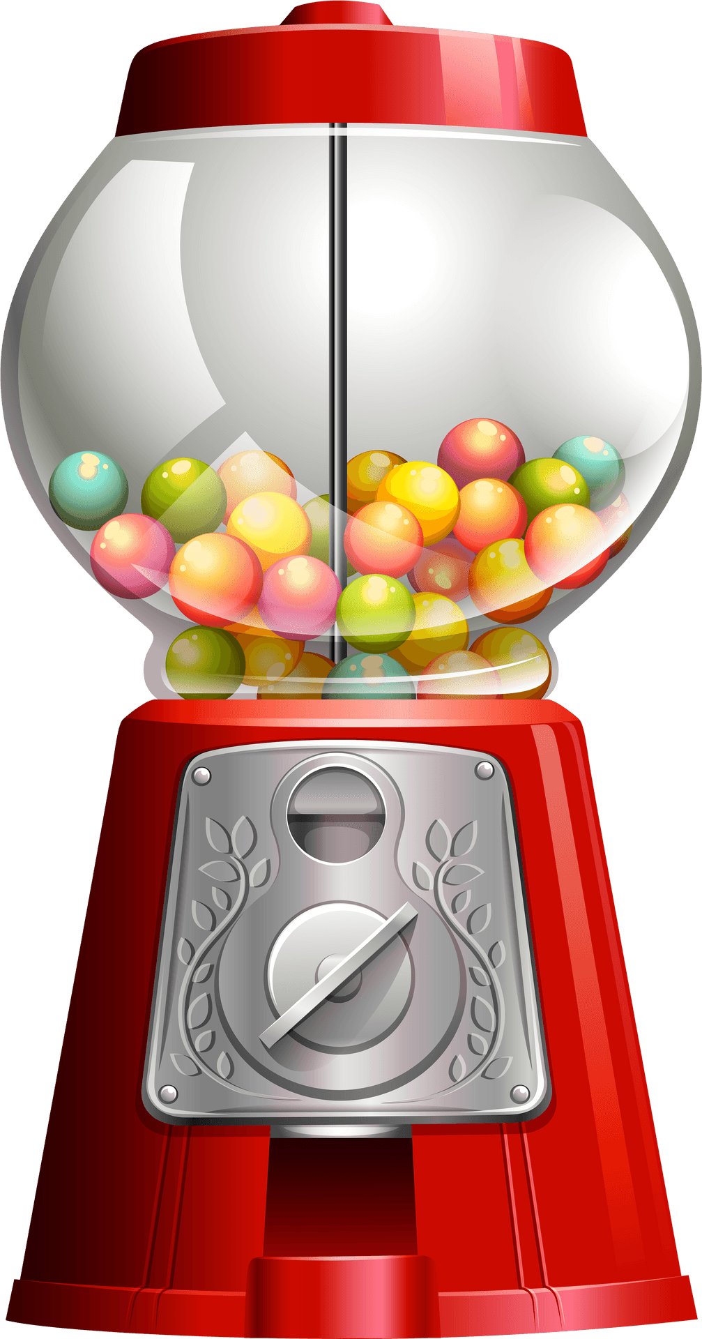 Classic Red Gumball Machine PNG Image