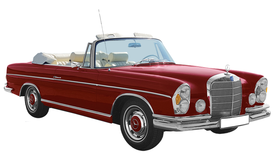 Classic Red Mercedes Convertible PNG Image