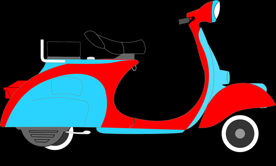 Classic Redand Blue Scooter Illustration PNG Image