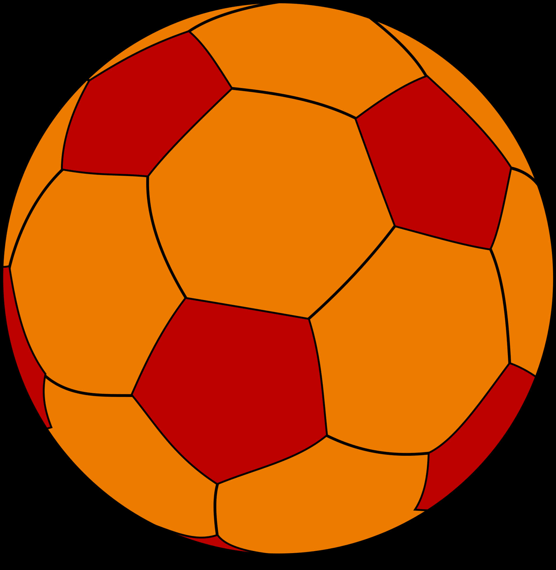 Classic Redand Orange Soccer Ball PNG Image