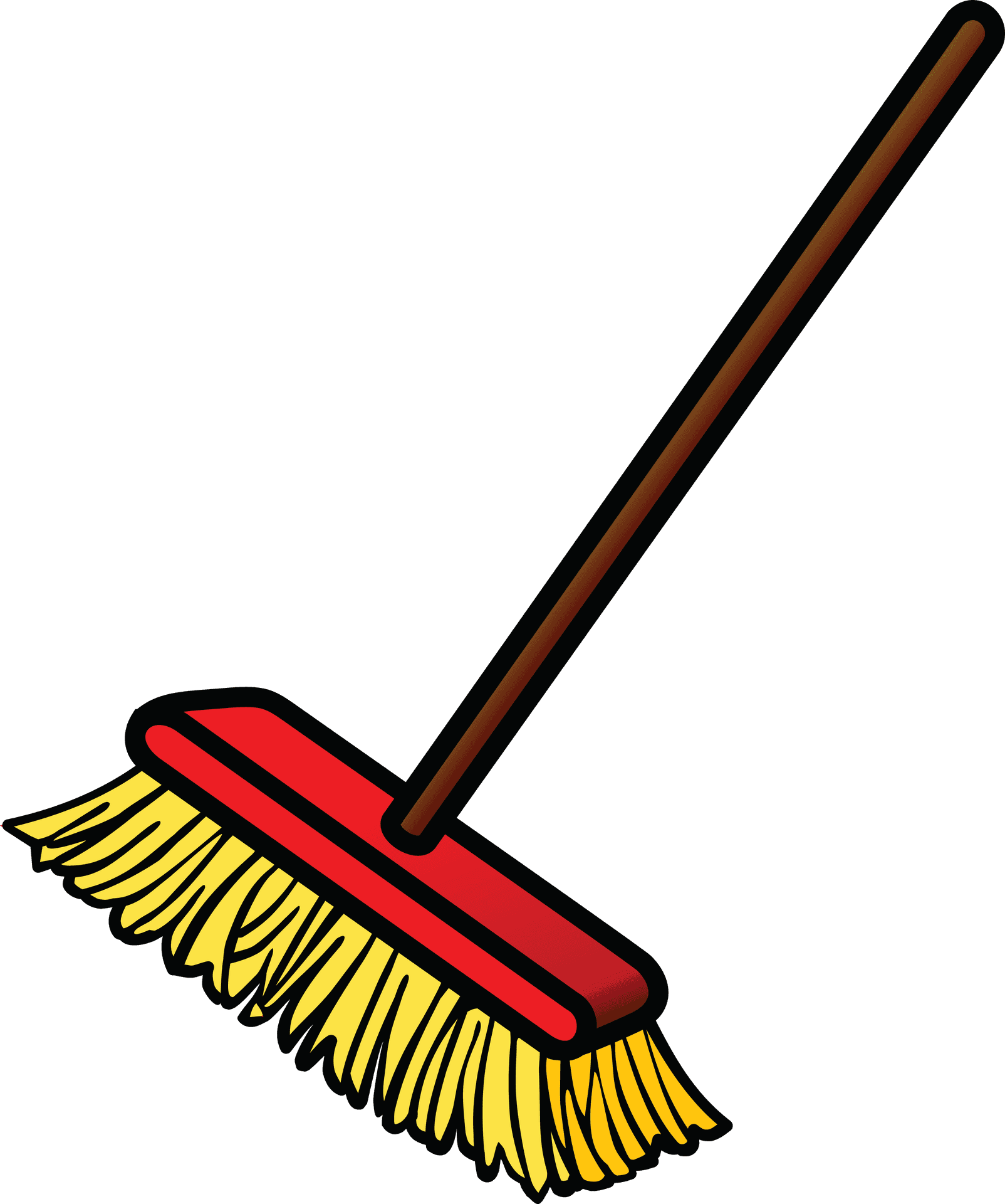 Classic Redand Yellow Broom Illustration PNG Image