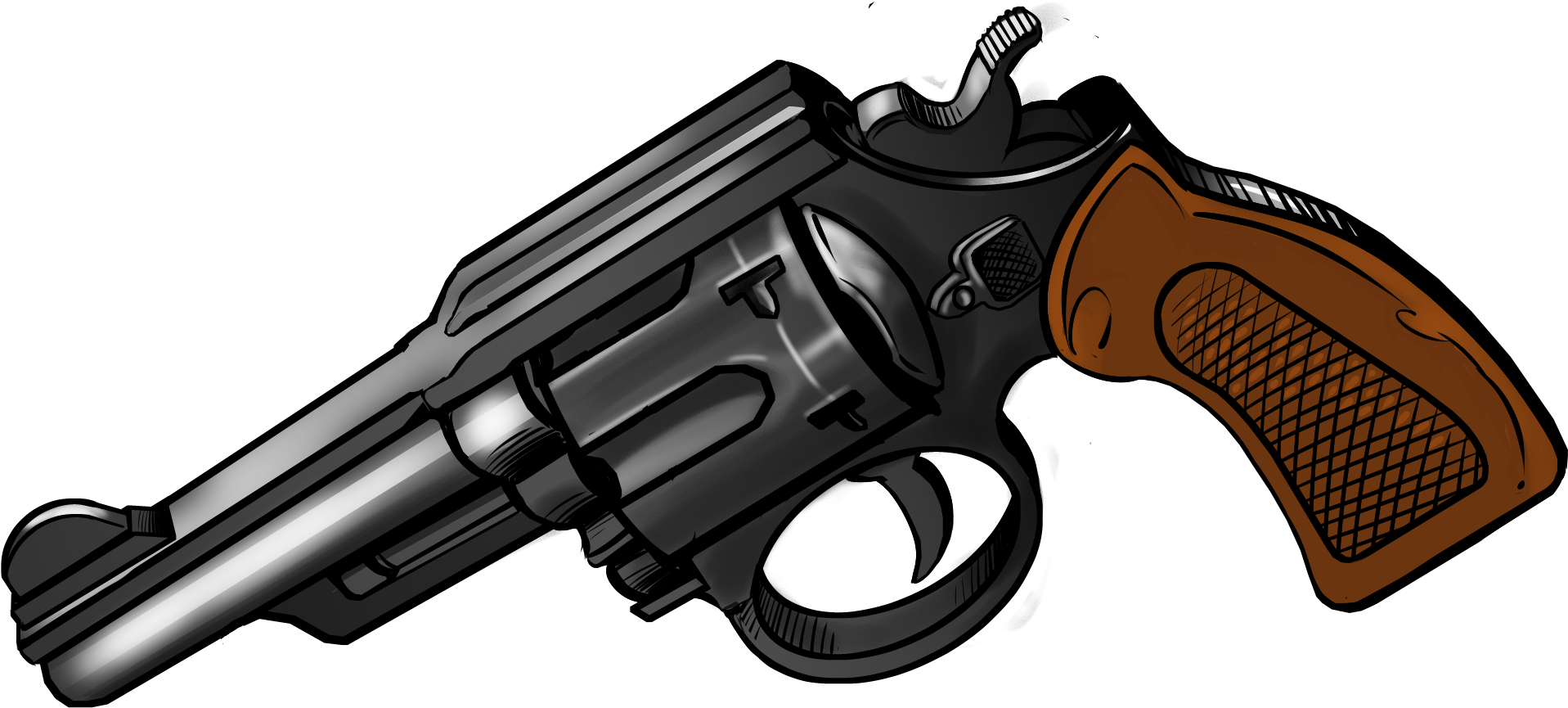 Classic Revolver Illustration PNG Image