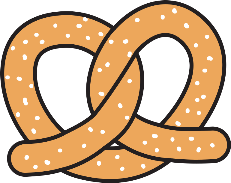 Classic Salted Pretzel Illustration PNG Image