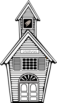 Classic Schoolhouse Vector Illustration PNG Image