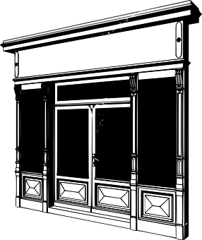 Classic Shopfront Vector Illustration PNG Image