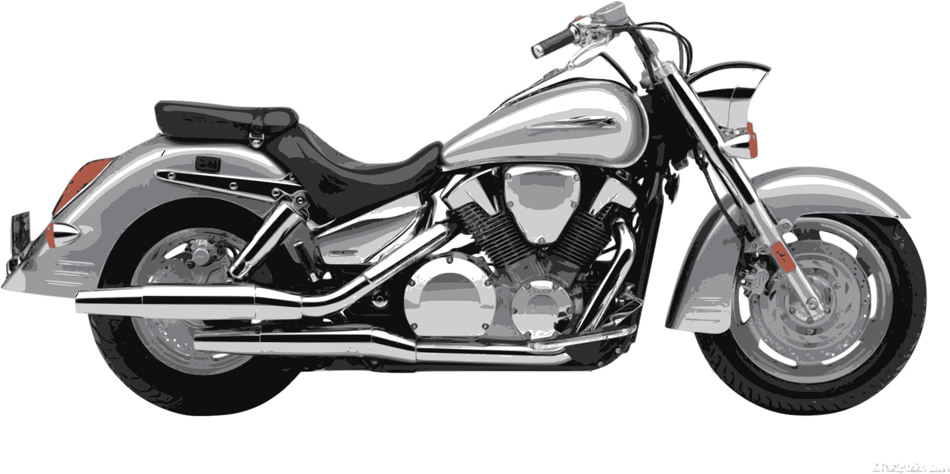 Classic Silver Motorcycle PNG Image