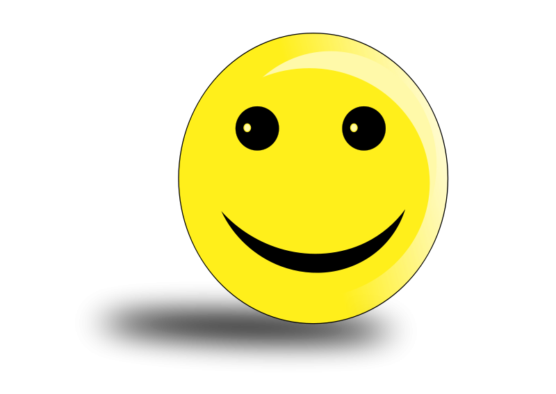 Classic Smiley Face Black Background PNG Image