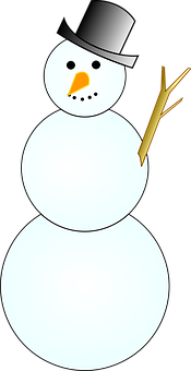 Classic Snowman Cartoon PNG Image