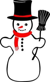 Classic Snowman Illustration PNG Image